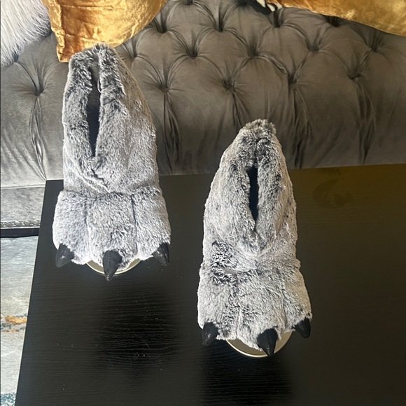 Other - Gray Furry Monster Claw Slippers